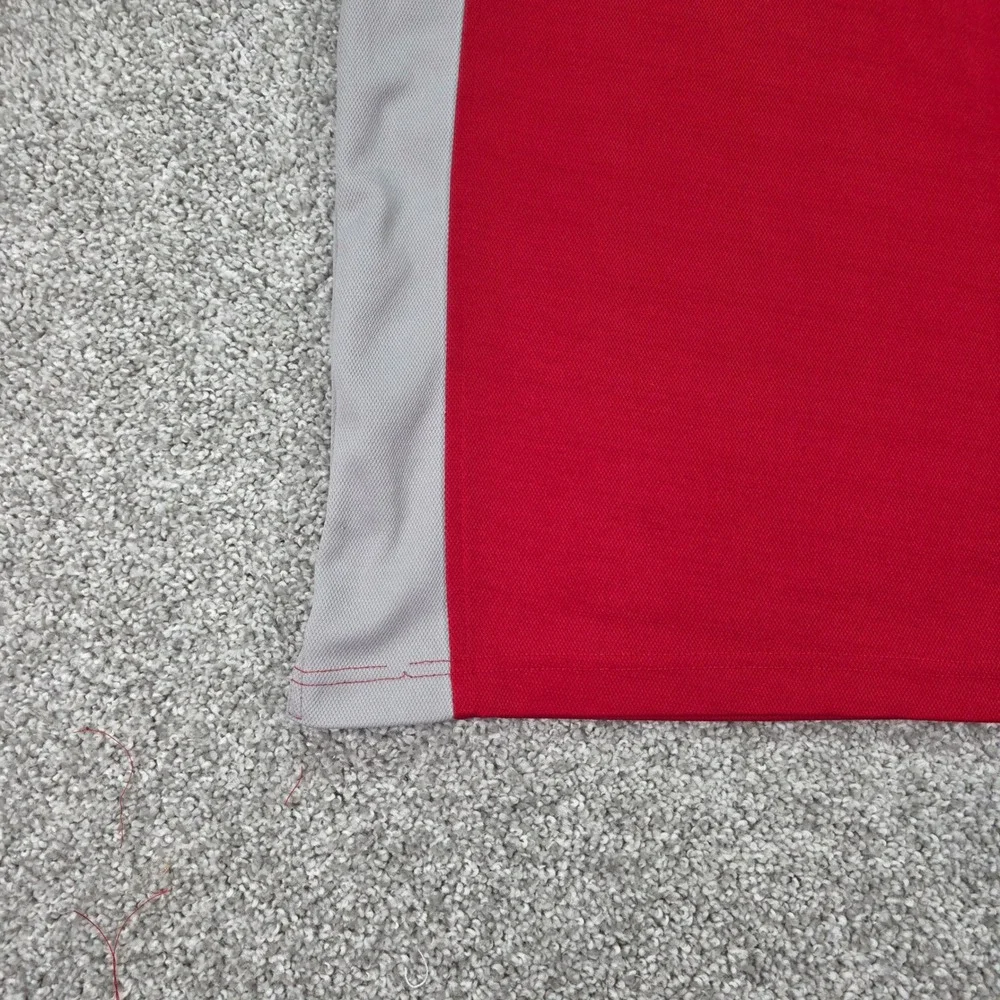 Vtg Starter Ohio State Buckeyes Polo Shirt Mens Medium Red Grey Colorblock NCAA